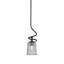 Suspension Sadea Stem Hung Mini présentée en fini granit foncé avec verre ambré à bulles de 13,3 cm (5,25 po).-1443633677