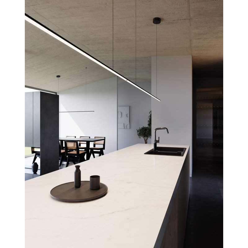 Fino 1 - Light LED Pendant, 0.75" H x 70" W x 0.75" D, Black, 3000