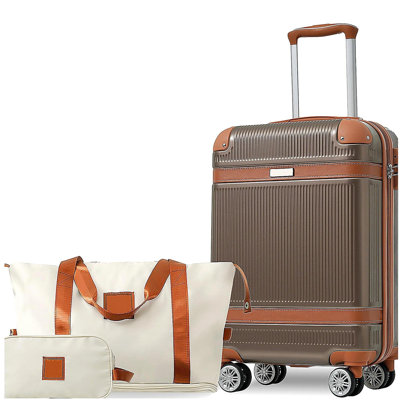 Valise à roulettes Hardshell 3 pièces, valise de cabine 20 pouces avec roulettes TSA, ABS léger et durable
