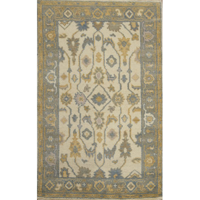 Handmade Floral Transitional Oushak Indian Accent Rug 3x5