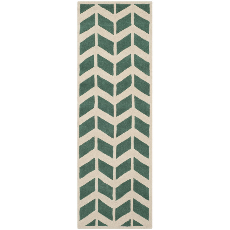 Deedie Hand Tufted Wool Chevron Rug
