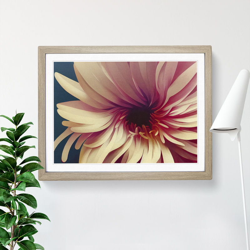 Lively Flower - Single Picture Frame Print, 25cm H x 34cm W x 2cm D, Oak