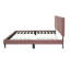 Lit simple avec tête de lit ajustable et rose, tissu en lin brossé, 12 supports, moderne, rembourrage en mousse, 78 po de profondeur, 41 po de hauteur