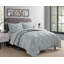 Ensemble d'édredon de 3 pièces en microfibre à nervures Swift Home - couleurs unies et motifs rayés - toutes saisons, durable, facile d'entretien-156299568-156299570