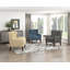 Fauteuil à oreilles classique rembourré beige-1315666781