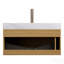 Comptoir en pierre frittée de 91 cm (36 po) avec lavabo encastré en céramique blanche, sans robinetterie ni meuble, blanc Carrara