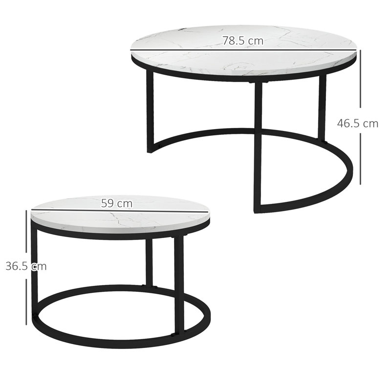 Cotten 2 Piece Coffee Table, White