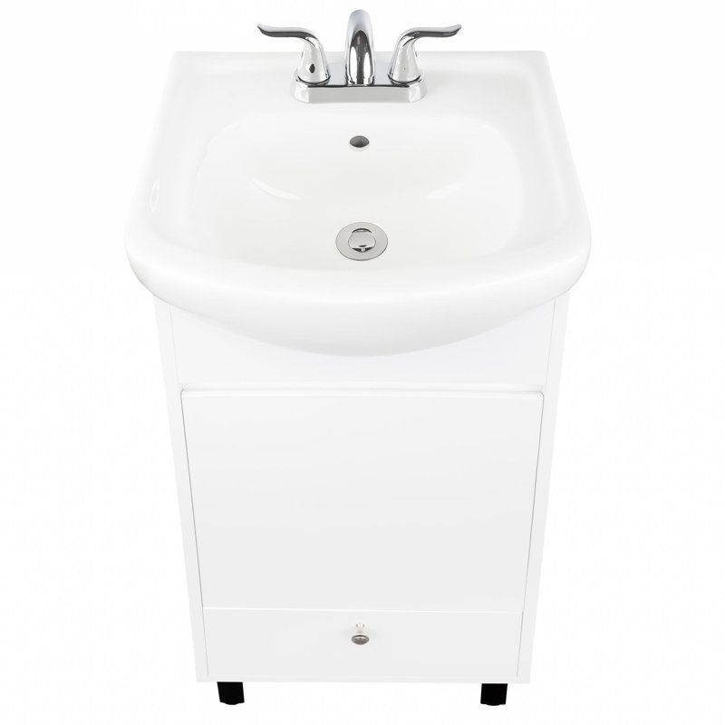 Ensemble de meuble-lavabo simple 18 po Melstone, Blanc satiné