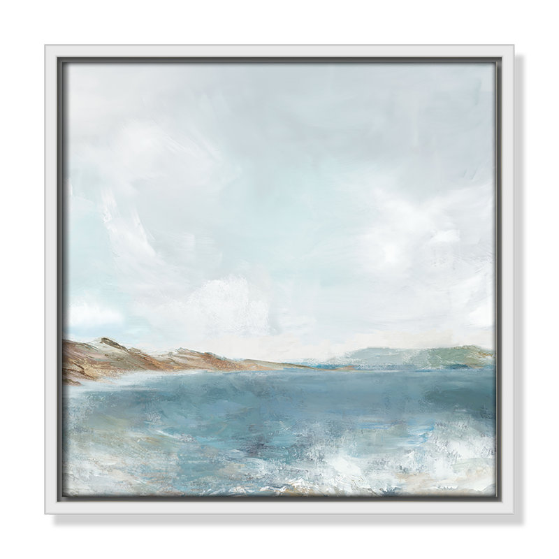 Echoes in Blue Print par PI Studio, Flotteur blanc, H 13,5 po x l 13,5 po