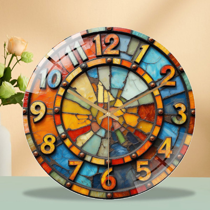 Horloge murale pour décoration intérieure - Horloge murale moderne en verre 12 po