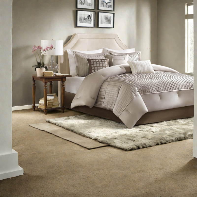Modern Bedding Sets, Polyester Charmeuse 7 Piece Cal King For Home