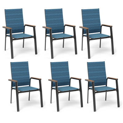 Leonard Stacking Aluminum Patio Dining Armchair