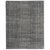 Wool Geometric Area Rug in Dark Gray/Ivory