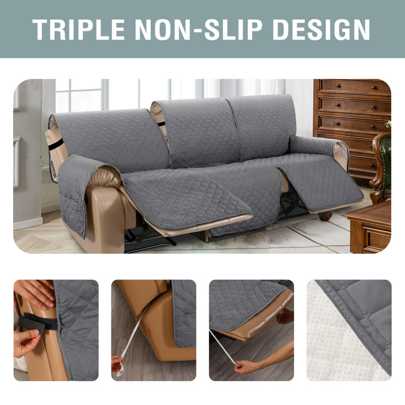 100% Waterproof Microfiber Fabric Slipcover Machine Washable, Gray Microfiber