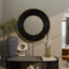 Grand miroir mural en métal doré et noir, 35 po x 35 po