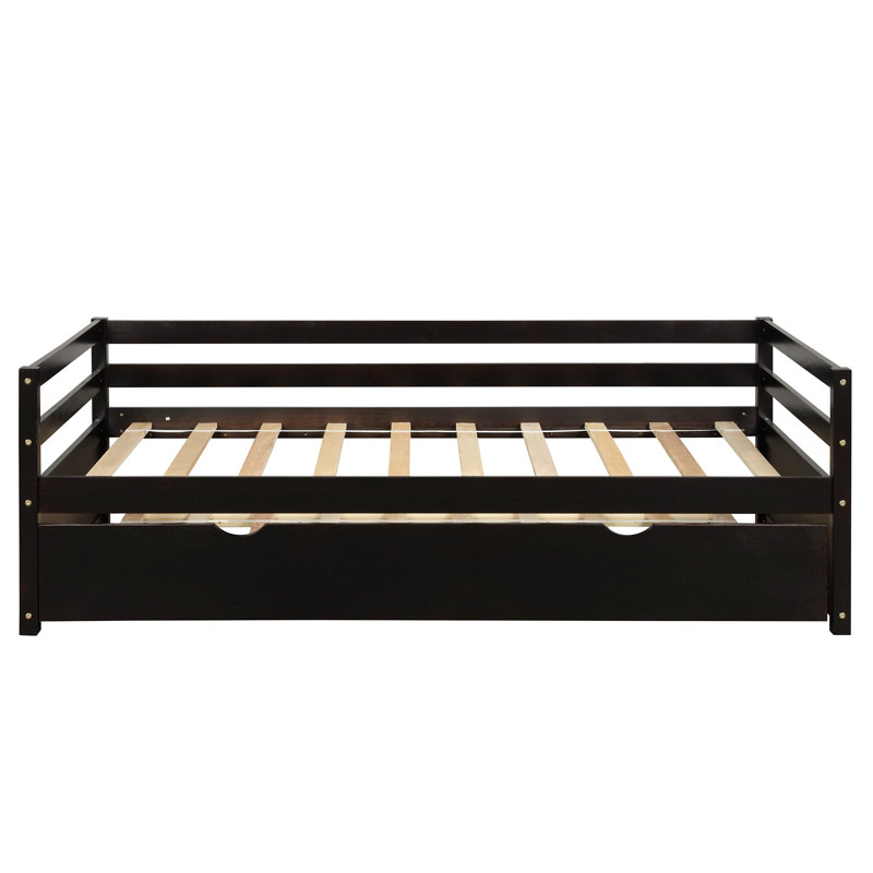 Daybed With Trundle Frame Set, Twin Size, Brown