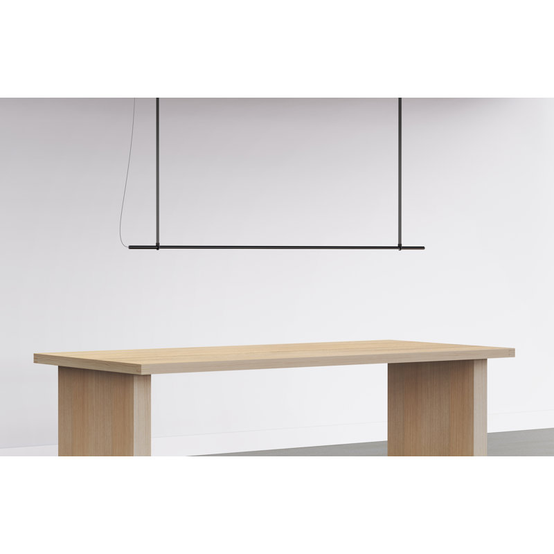 T.O 1 - Light Kitchen Island Modern Linear Pendant, Matte Black/Graphite Gray, Matte Black