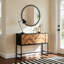 Metal Frame Beaded Decorative Round Wall Mirror-1490987255-1490987252