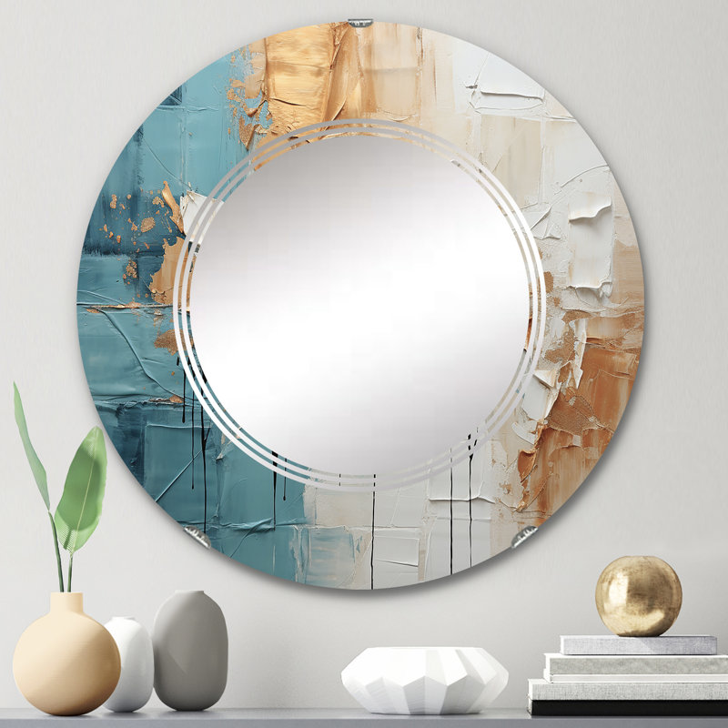 Zedra - Miroir mural moderne rond, 24 po x 24 po