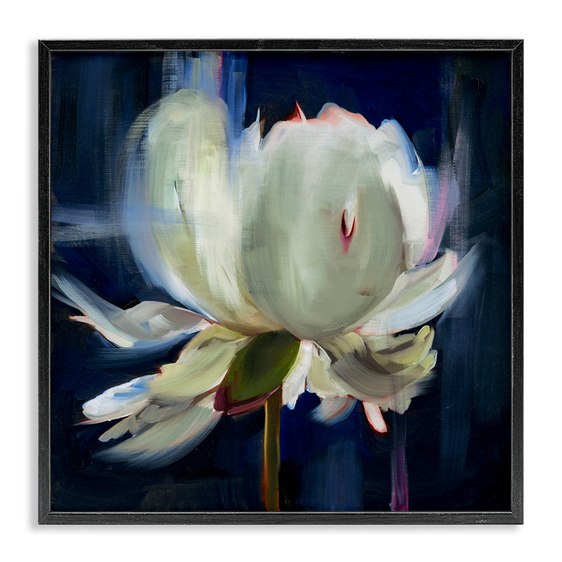 Art abstrait giclée par Liz Jardine, H 12 po x l 12 po, Giclée encadrée noir minuit