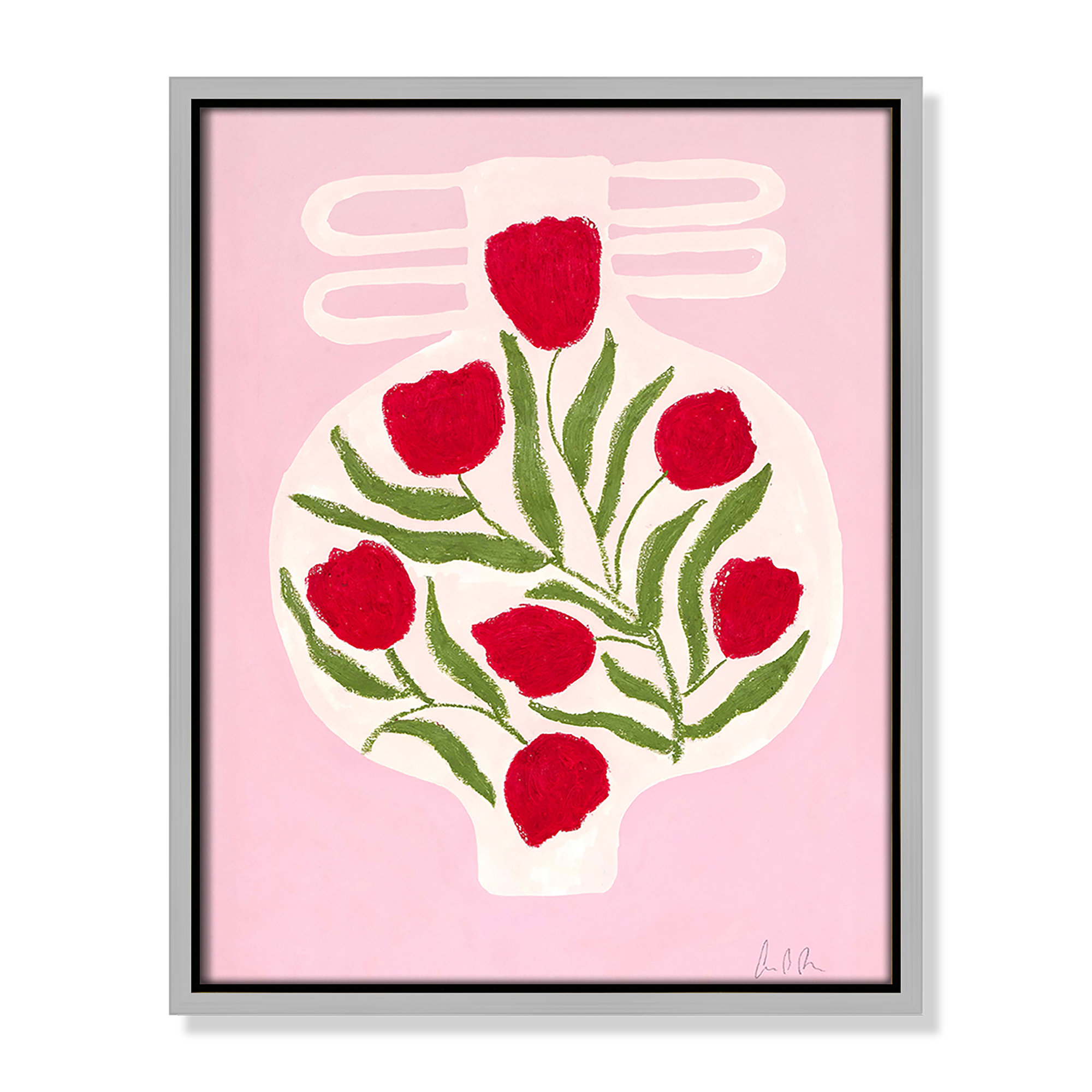 Vase No. 02 Print by Camilla Bergqvist, Silver, 15.5" H x 12.5" W