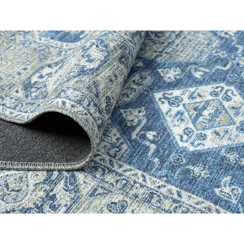 Tapis bleu marine lavable Barclay, Rectangle 2 pi 7 po x 7 pi 3 po