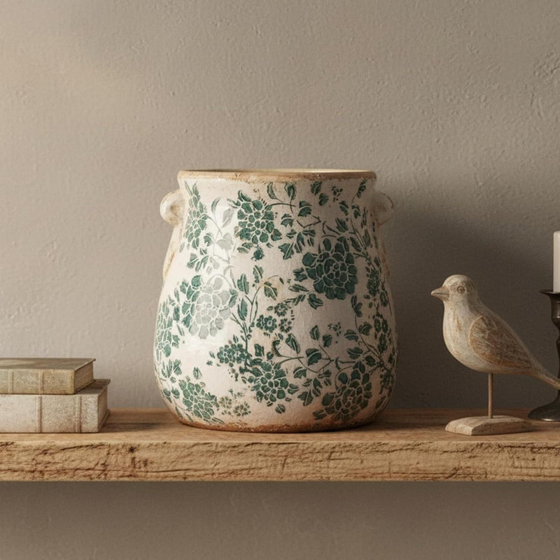 Cyan Tuscan Ceramic Planter Pot