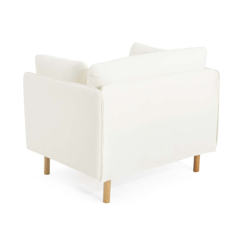 Chaise longue rembourrée avec revêtement Raab, Polyester blanc