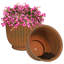 Pot de fleurs d'extérieur rond en métal 14,75 po x 14,75 po x 11,25 po Ralena de Brun - ensemble de 2-199299467-199299470