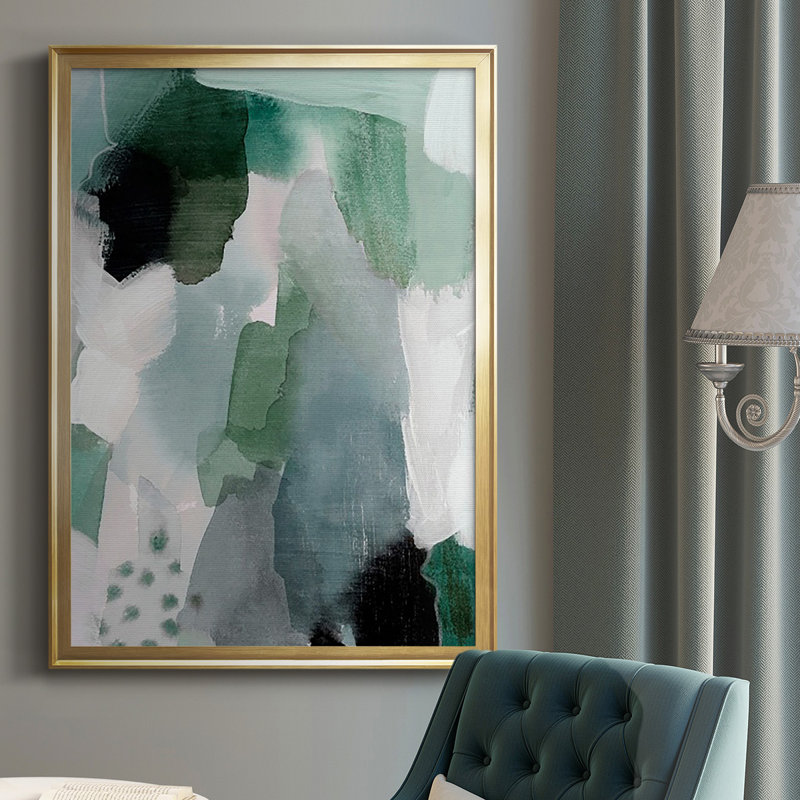 Turquoise Waters I, reproduction encadrée de qualité supérieure - prête à être accrochée, Or, H 42,5 po x l 30,5 po x P 1 po