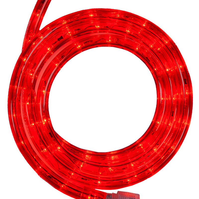 18FT 216 Light End-to-End Connectable LED Rope Lights, Red