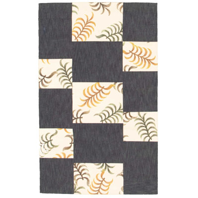 Tapis géométrique ivoire en coton noué à la main
