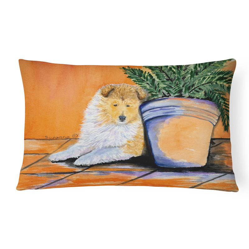 Sheltie Outdoor Reversible Throw Pillow