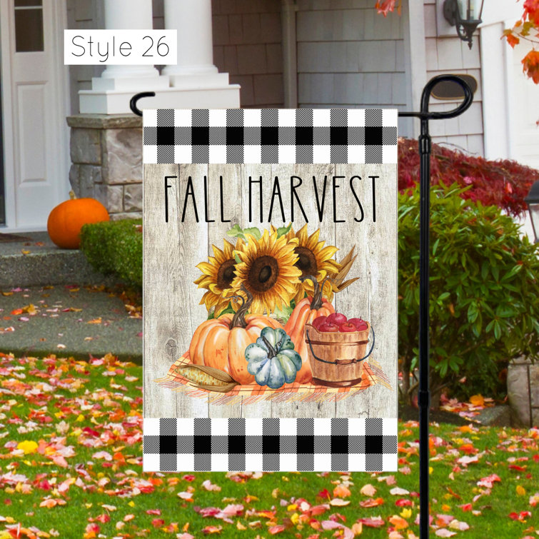 Trinx Jayleah Fall Harvest Double Sided Polyester Garden Flag | Wayfair