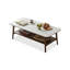 Table basse rectangulaire en bois massif blanc et noyer blanc-1934902241