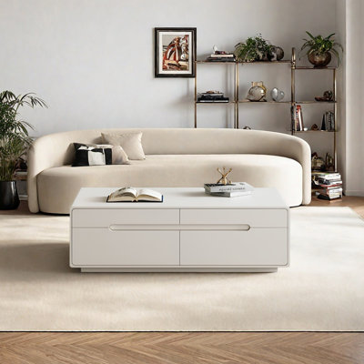 Table basse moderne en bois avec tiroirs