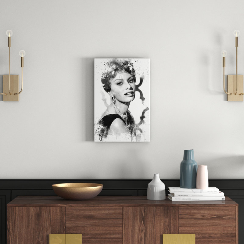  'Sophia Loren' Graphic Art Print, 60cm H x 40cm W, Wrapped Canvas
