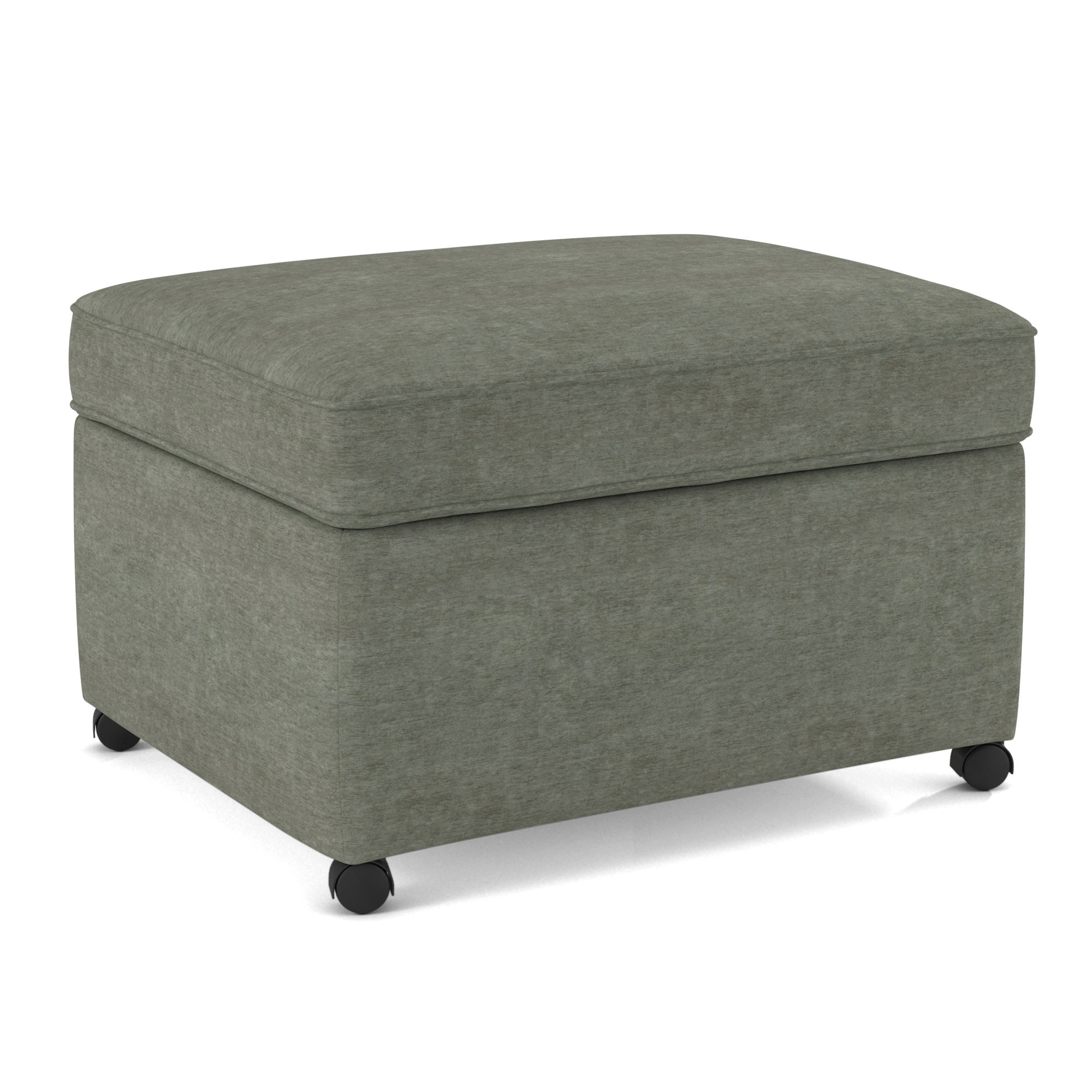 Rika Upholstered Ottoman, Nave Metal Performance Distressed Velvet