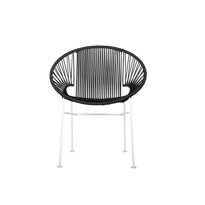 Concha Indoor/Outdoor Handmade Dining Chair, White, Black