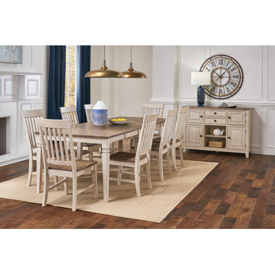 Ensemble de salle à manger extensible en bois massif 10 pièces Chanequa