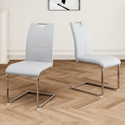 Chaises de salle à manger modernes 2 pièces, sièges rembourrés en similicuir, pieds en métal, conception ergonomique pour différentes pièces, imperméables, capacité de 250 livres, chaises de 2, coussin de siège, occasions,