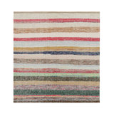 Vintage Geometric Striped Beige Brown And Multicolor Wool Kilim Rug 20027