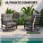 2 - Person Outdoor Swivel Metal Glider Seating Group With Side Table-713223113