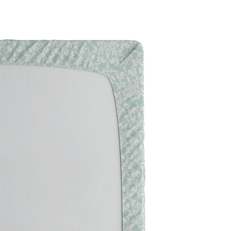 Drap-housse Ambesonne, Drap-housse grand, Vert menthe pâle / floral