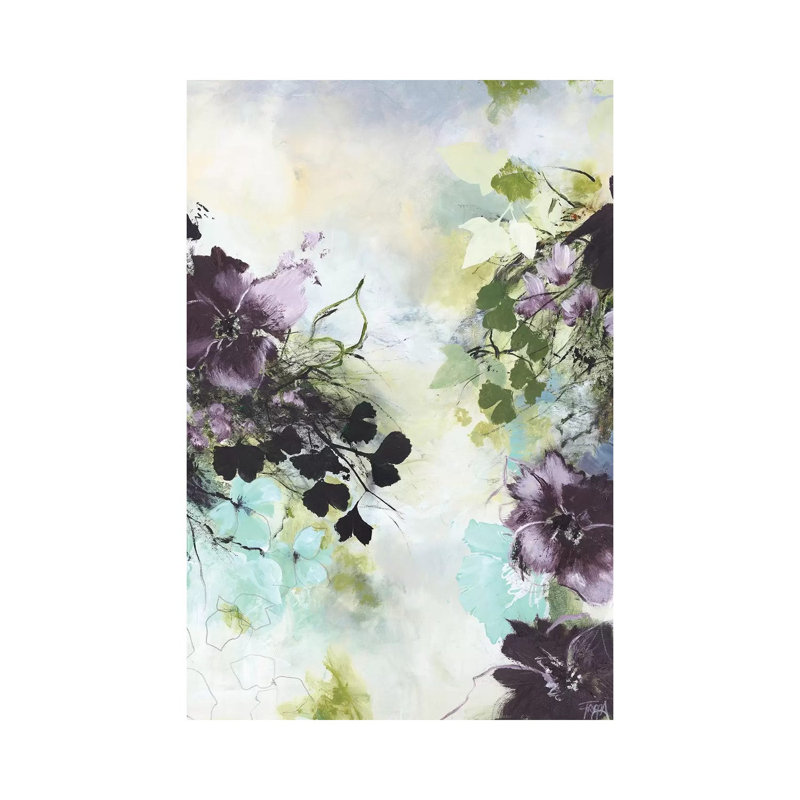 Flower Blush II - Painting on Canvas, 101.6cm H x 66.04cm W x 3.81cm D, Wrapped Canvas