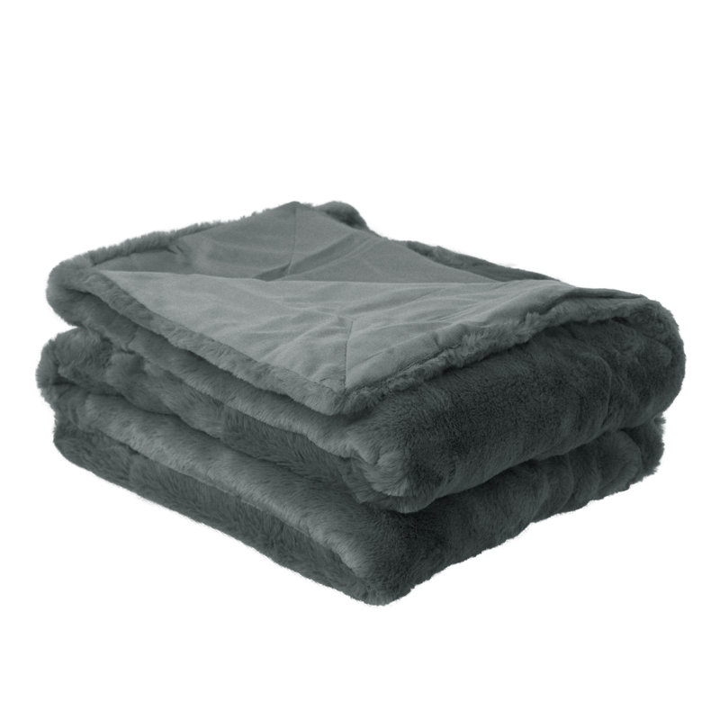 Knitted Throw Blanket, Gray
