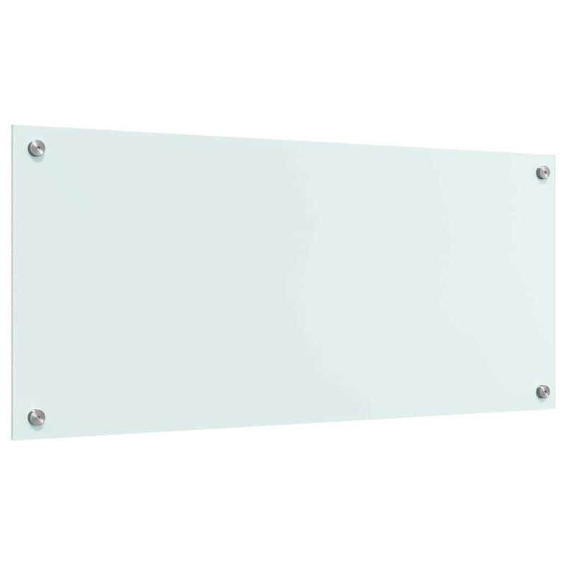 Vidaxl Kitchen Backsplash Tempered Glass Surface Modern Decor Home Style Chic, White, 90cm H x 40cm W