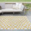 Rectangle Canales Geometric Machine Woven Recycled P.E.T. Area Rug in Yellow/White-2025853707