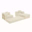Canapé modulaire de 108 po avec méridienne en forme de L, canapé-lit désossé à assise profonde, canapés à compression en éponge sans assemblage, canapé-lit pliant moderne avec dossier amovible (beige)-74822380