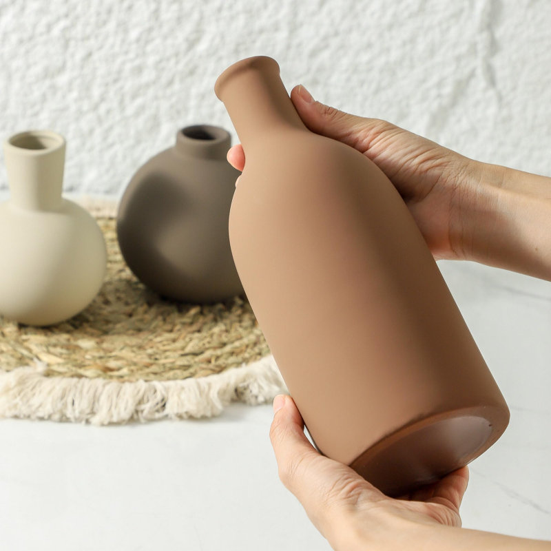 Vase en céramique, Brun / Beige / Gris